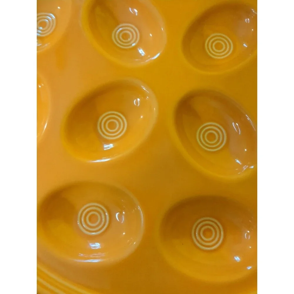 Retired Fiesta Tangerine Deviled Egg Platter/Tray 13 